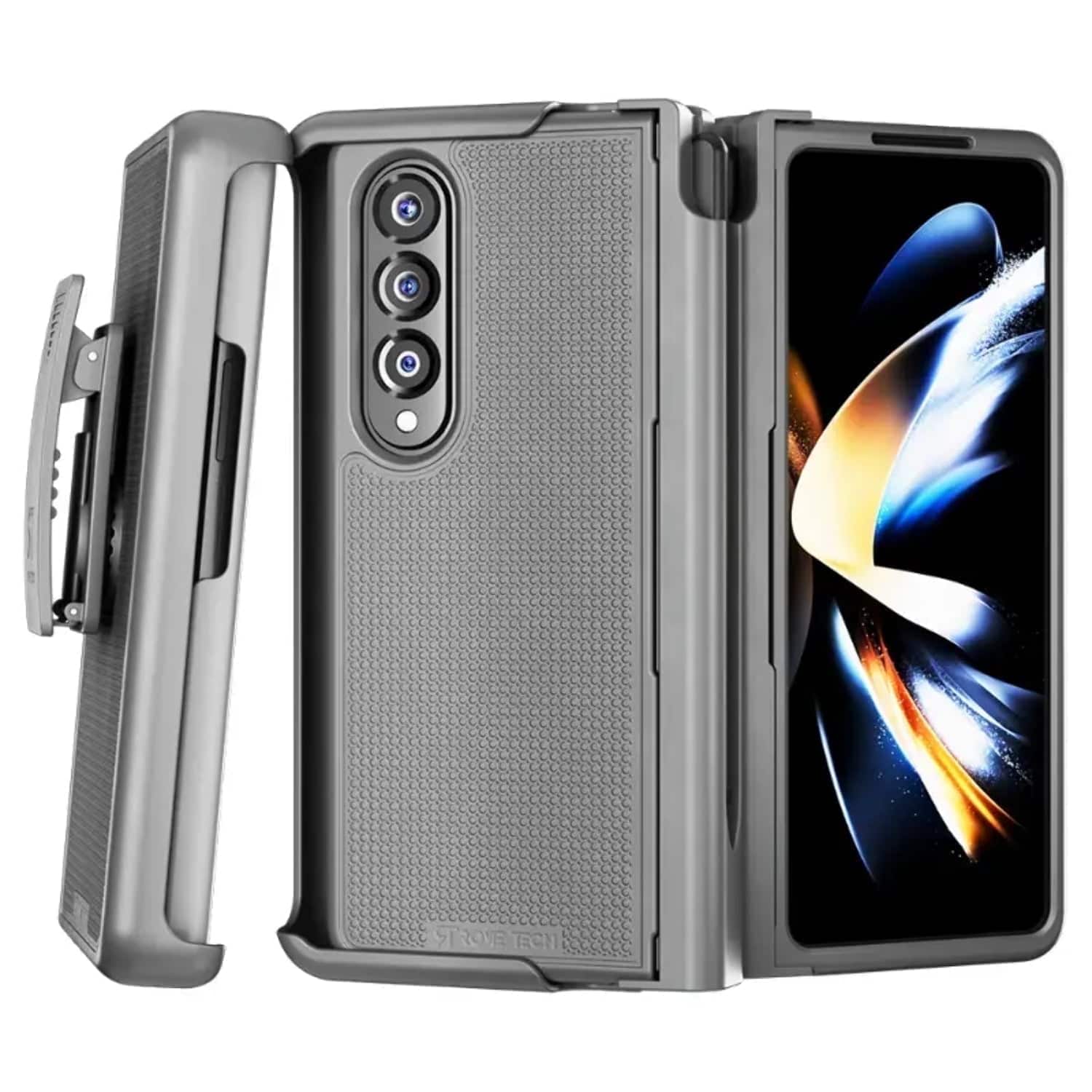 RomeTech - Rome Tech Shell Holster with Pen Holder for Z Fold 4 - Black