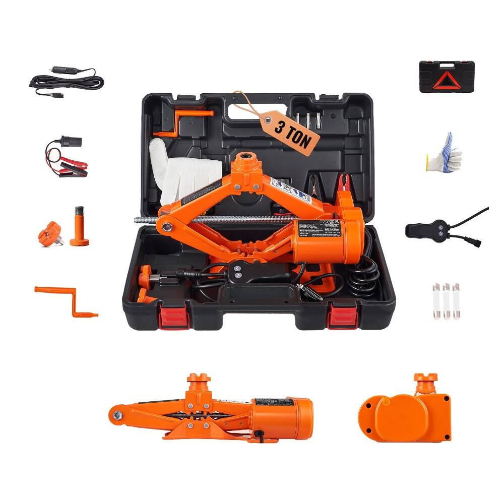 Angle. Loheer - Loheer Electric Car Jack 3 Ton 12V Automatic Scissor Lift with Remote Control for Sedan and SUV Tire Change.
