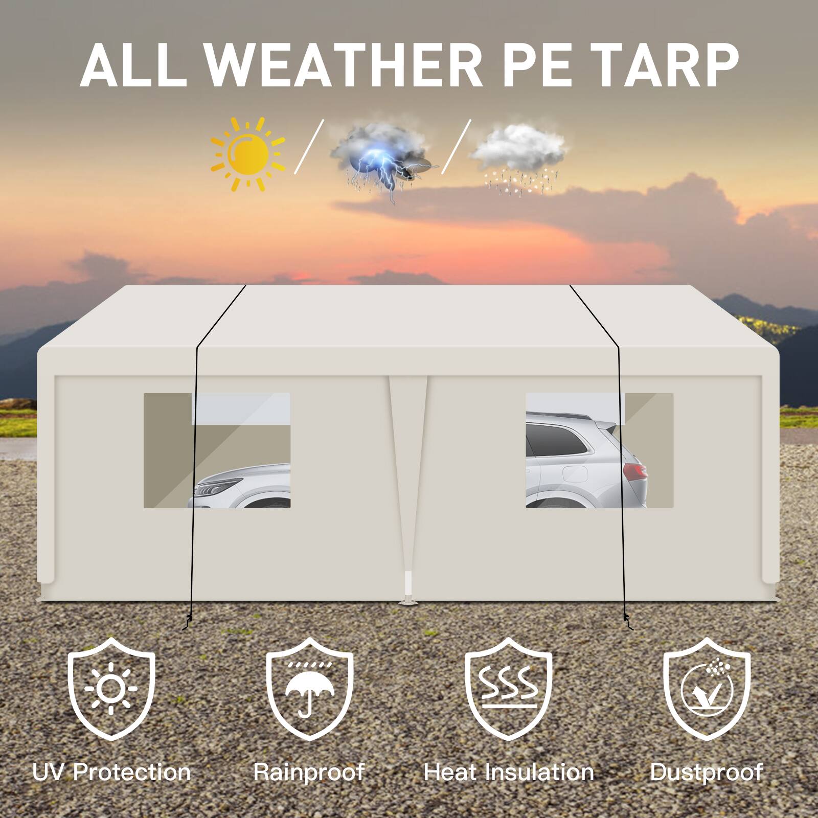 ALL WEATHER PE TARP

- UV Protection
- Rainproof
- Heat Insulation
- Dustproof