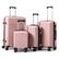 Front. Winado - 16"/20"/24"/28" Carry on 4 Piece PP Hardside Luggage Suitcase Set with Built-in Lock Spinner Wheels for Travel Business - Pink.