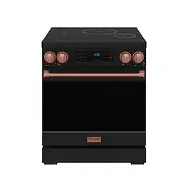 Gordon Ramsay Series by Thor Kitchen 4.8 Cu. Ft Freestanding Induction Range with Rose Gold Hardware - Matte Black