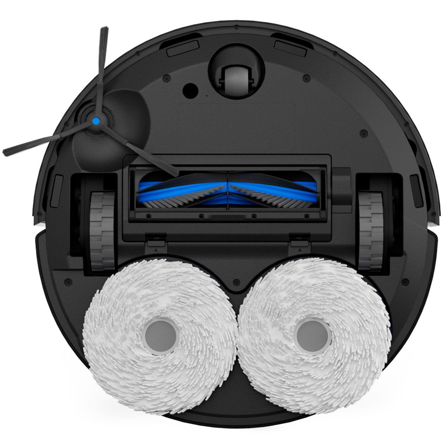 Left. ECOVACS Robotics - N30 PRO OMNI Robot Vacuum & Spinning Mop with Auto-Cleaning Station - Black.