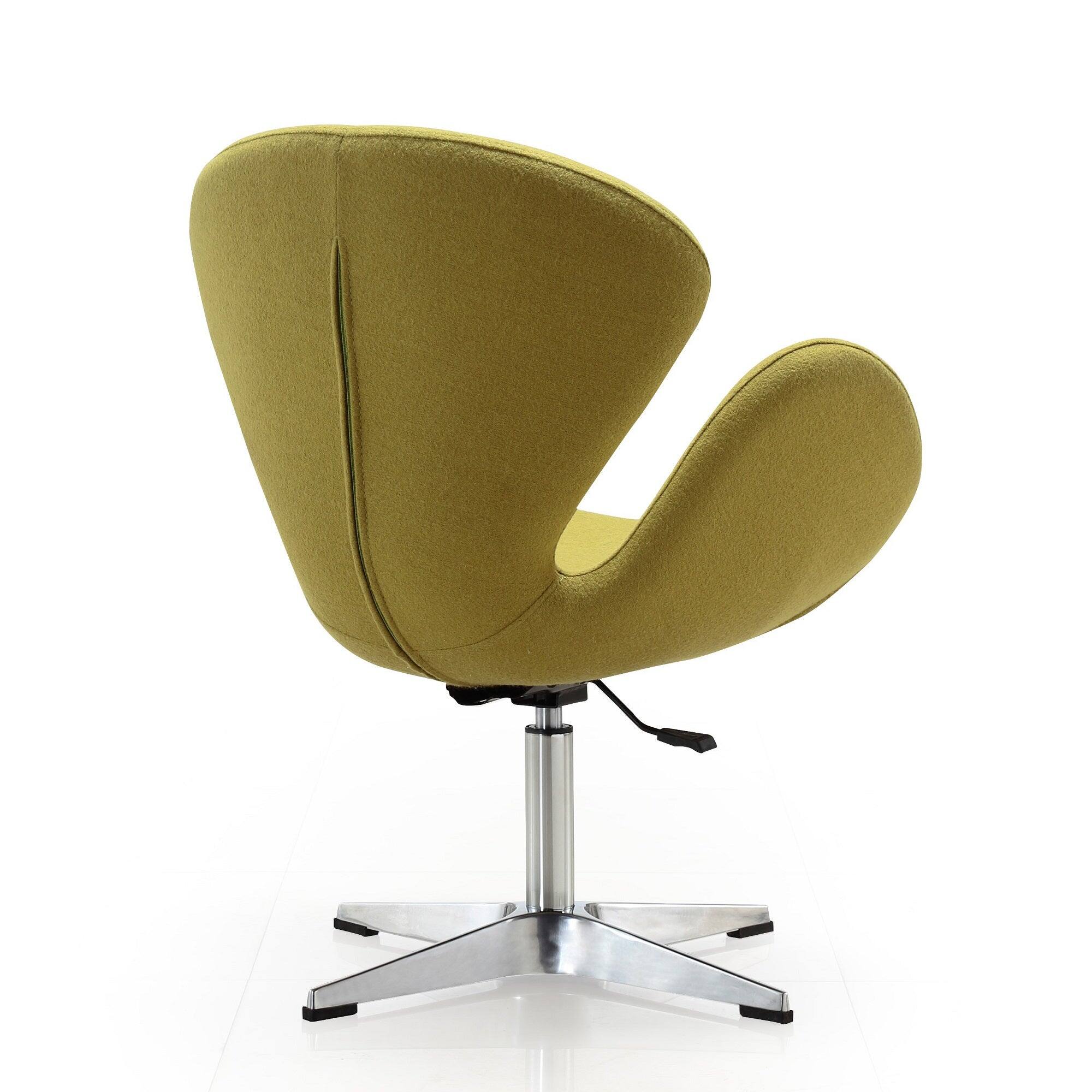 Alt View 2. Manhattan Comfort - Raspberry Modern Upholstered Swivel Lounge Chair - Green.