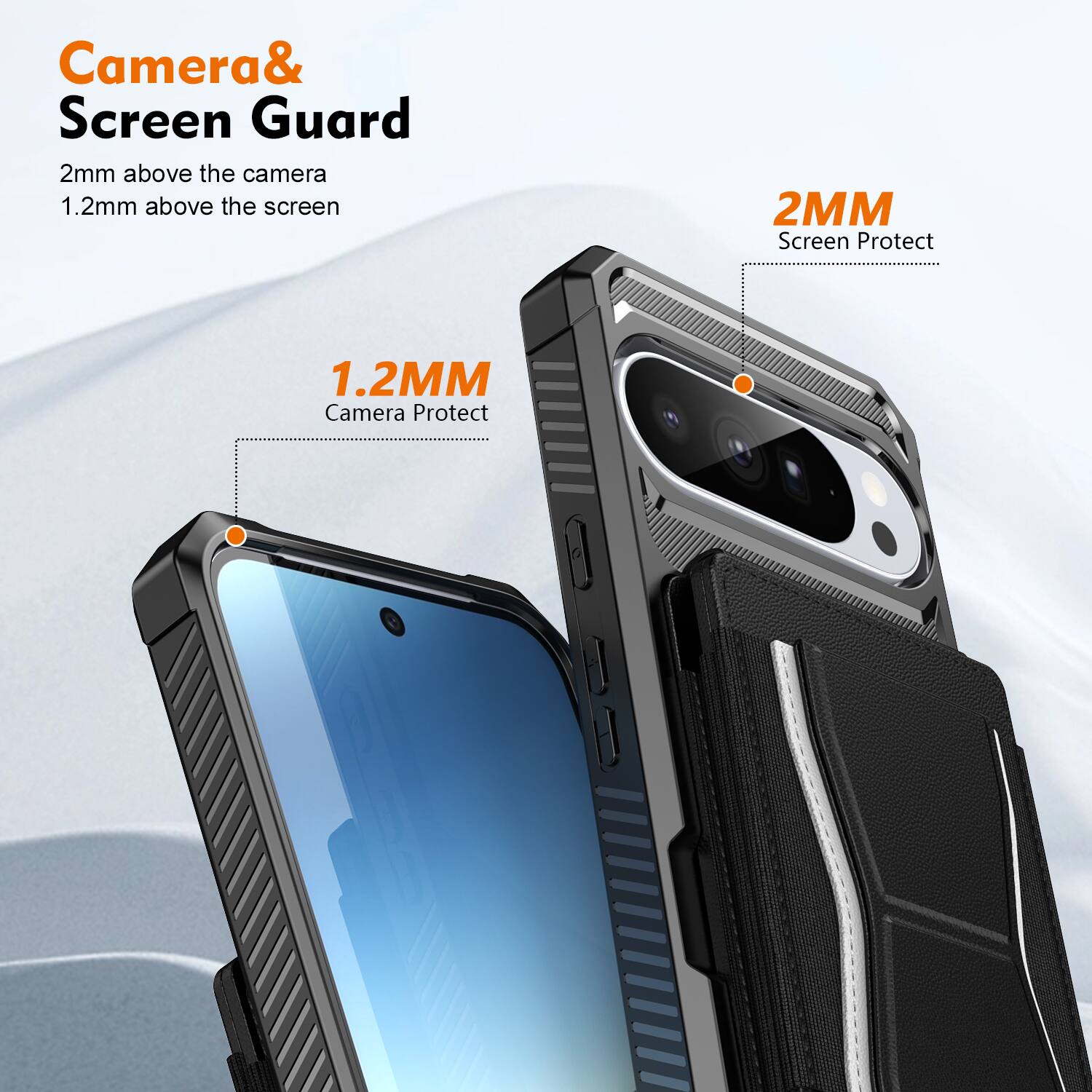 Camera & Screen Guard  
2mm above the camera  
1.2mm above the screen  

1.2MM Camera Protect  
2MM Screen Protect
