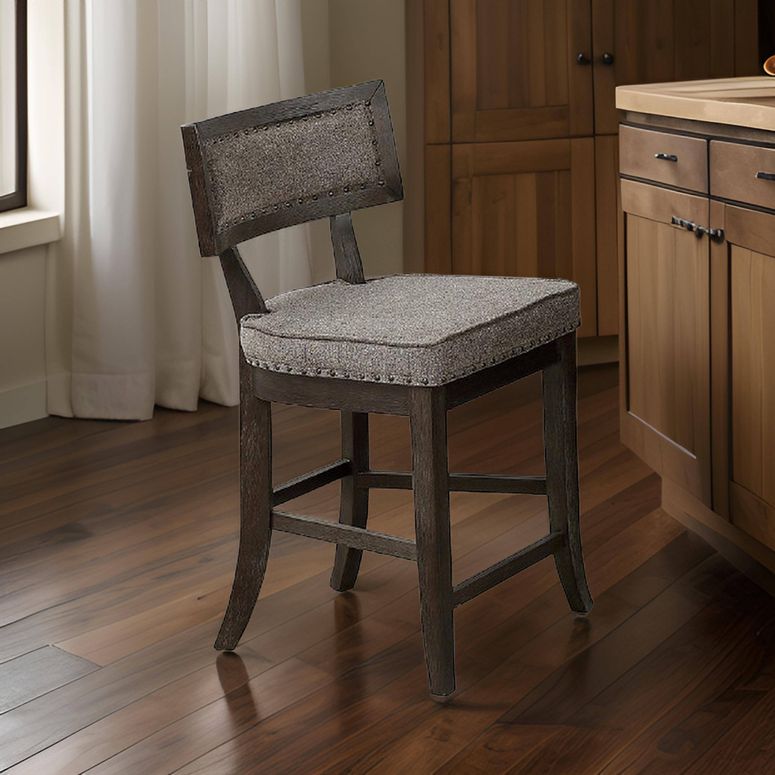 Alt View 5. Manhattan Lane - Curved Top Wooden High Chair with Flared Legs, Set of 2 - Gray.