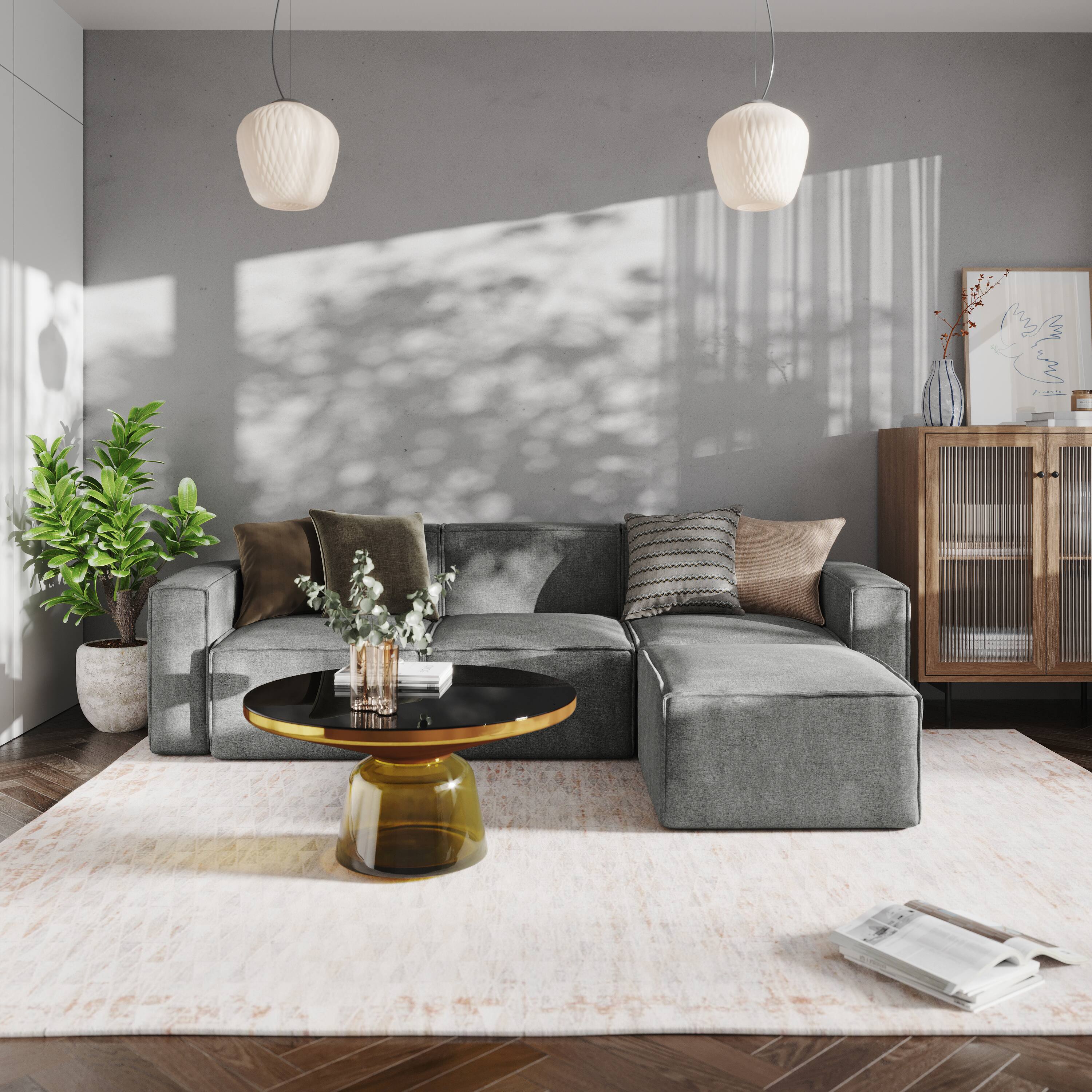 Alt View 4. Emma + Oliver - Farmount Modular Armless Middle Chair - Dark Gray.