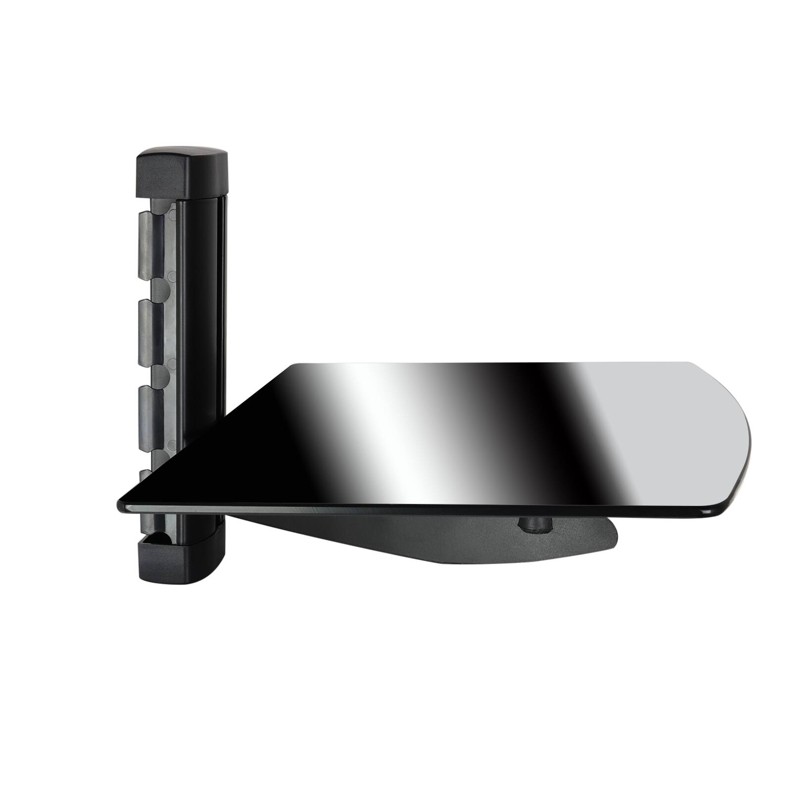 Alt View 4. MegaMounts - MegaMounts Tempered Glass Single Stud 22 Pound Shelf Wall Mount - Black.