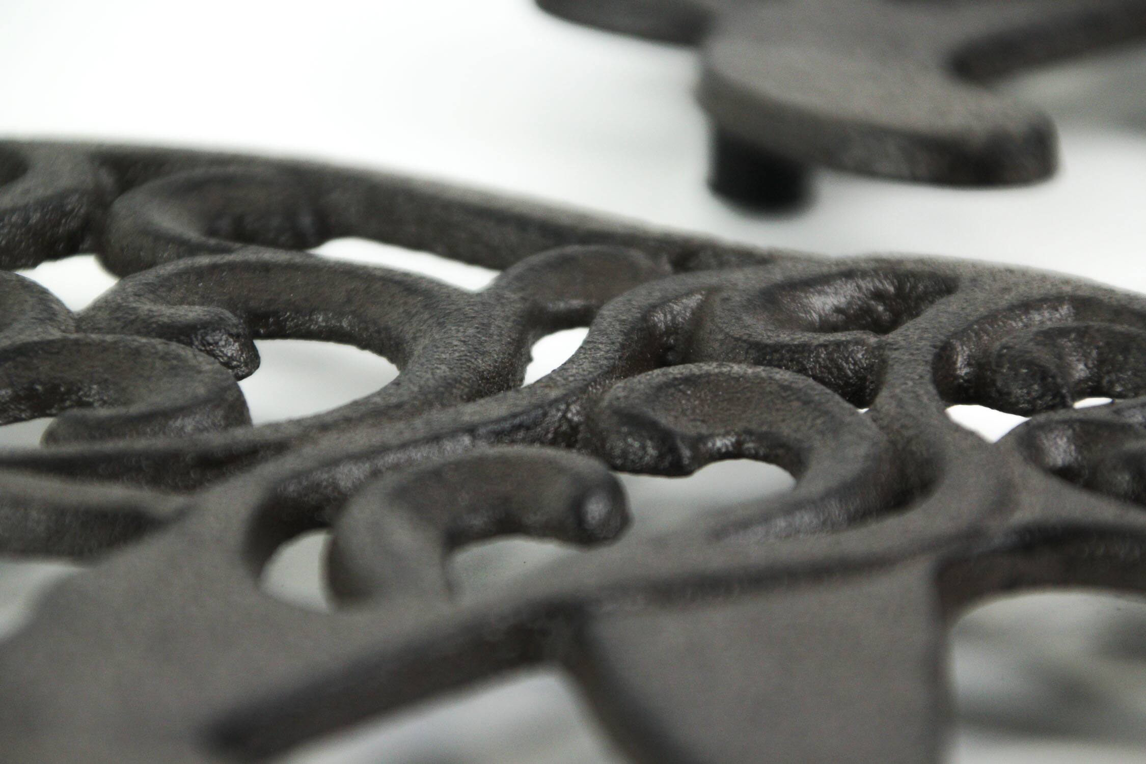 Alt View 2. Things2Die4 - Set of 2 Black Enamel Cast Iron Bear Kitchen Trivets Lodge Decor - Brown.