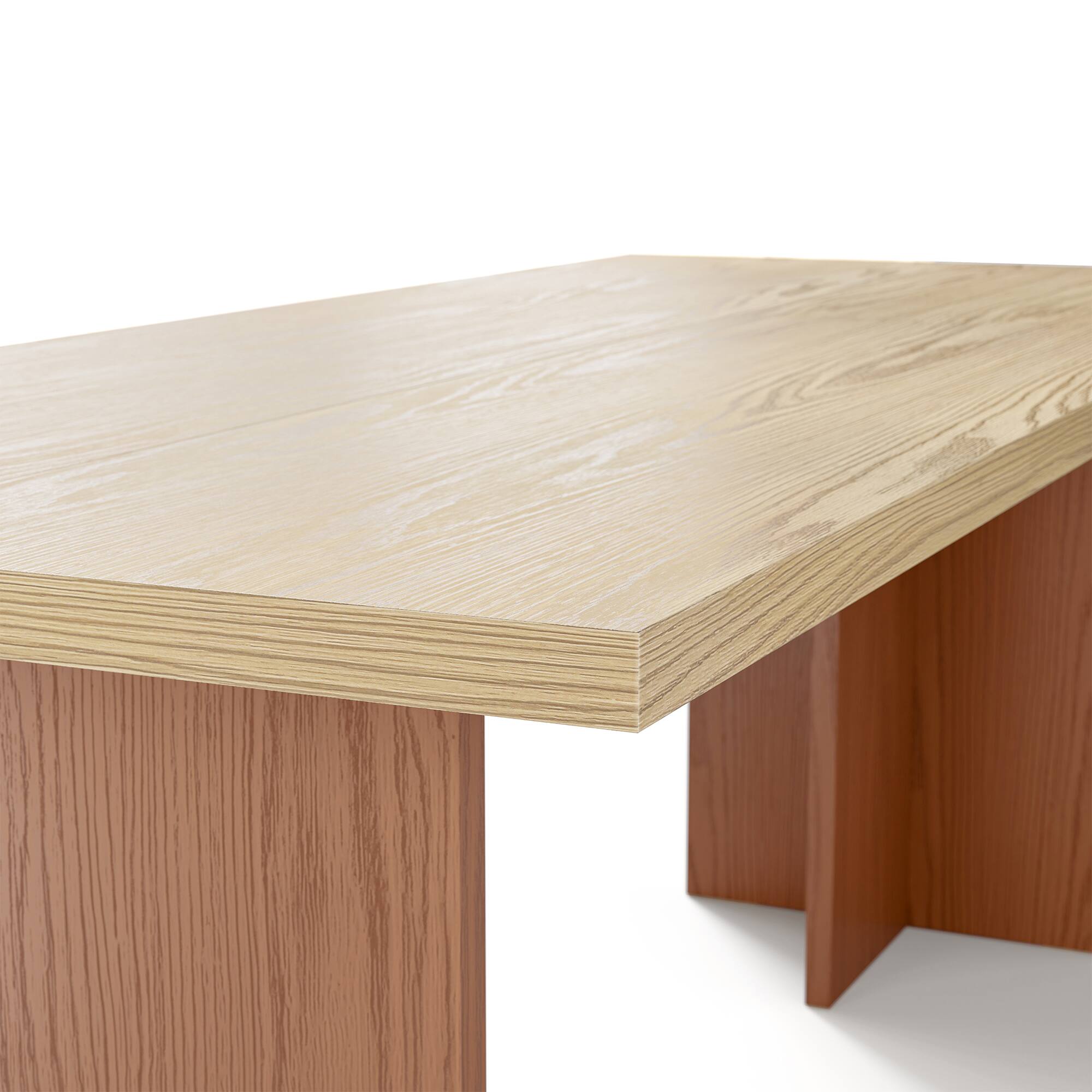 Alt View 7. Homsee - 84" Two-Tone Wood Veneer Dining Table & Office Desk – Large 330LBS Capacity for Home, Kitchen, Workstation - Wooden.