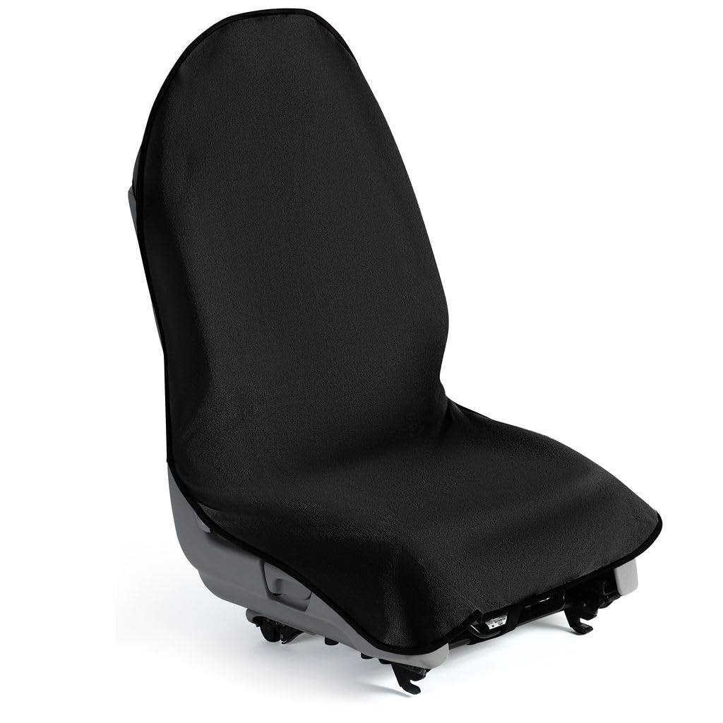 Front. VEGA AUTOMOTIVE - Waterproof Towel Car Seat Cover For Gym Workout Running Swimming Beach And Hiking Universal Fit Anti slip - Green+Black A8 10.5''.