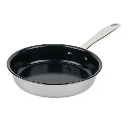 Front. Alva - Alva Maestro Nonstick Stainless Steel Frying Pan 9.5" - Easy to Clean, Oven Safe and Toxin-Free Cookware - Black.