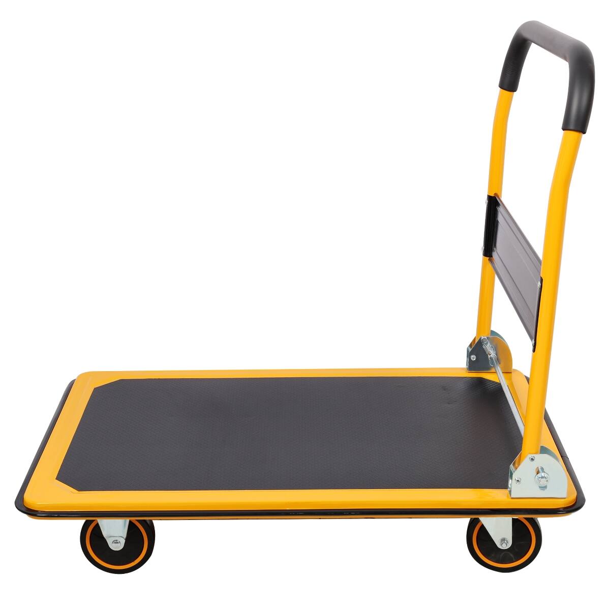 Alt View 4. Ropilly - Ropilly Folding Platform Truck, 660 lb Capacity Platform Cart with Steel Deck, Fold Flat Handle, Yellow - Yellow.