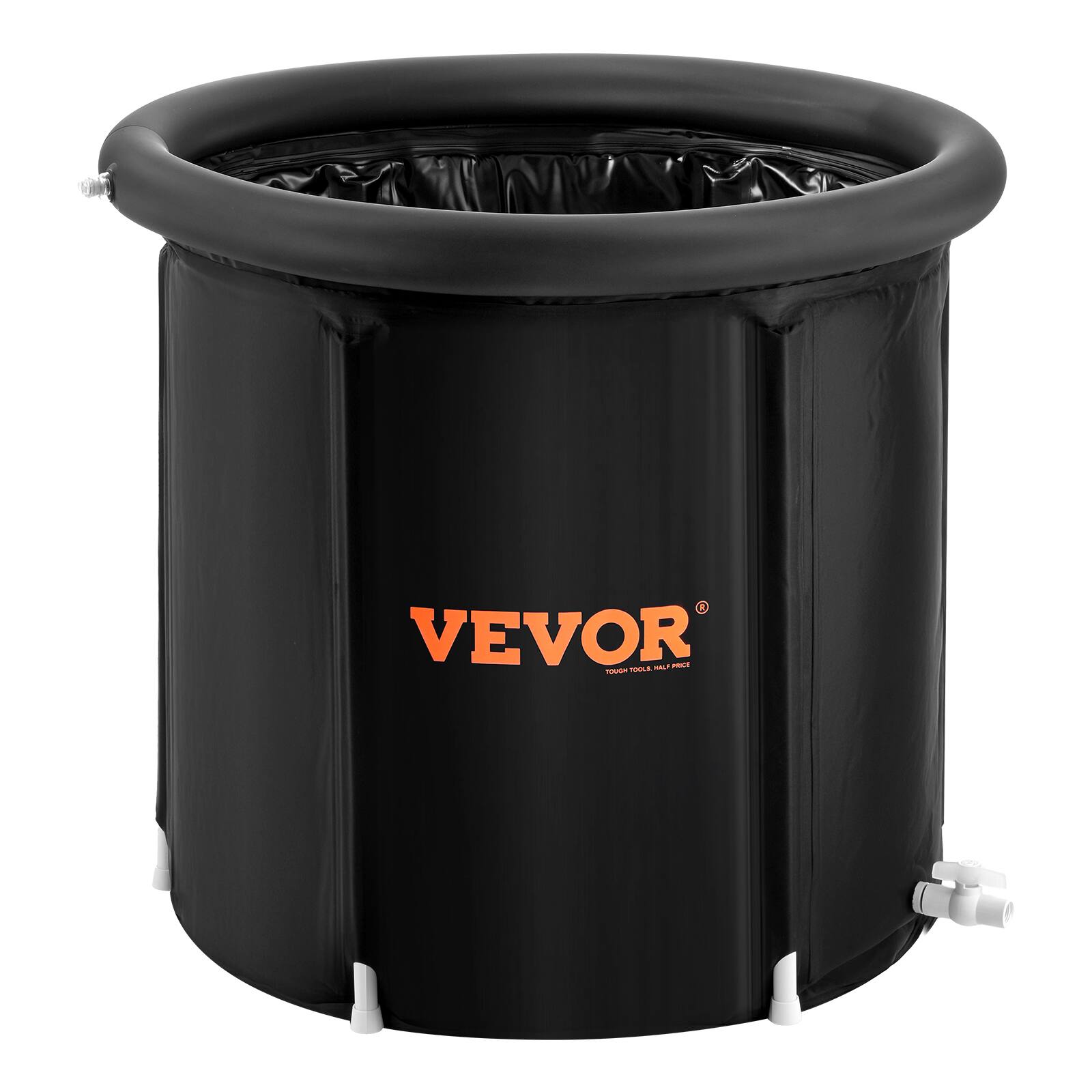 Alt View 5. VEVOR - Ice Bath Tub,Cold Water Therapy Plunge Tub for Athletes,Outdoor Ice Barrel,105 Gal Inflatable Folding Bathtub, 34"Lx30"H - Black.