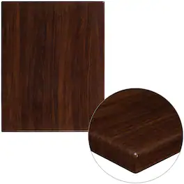 Emma + Oliver - 24"x30" High-Gloss Resin Table Top with 2" Thick Drop-Lip - Walnut