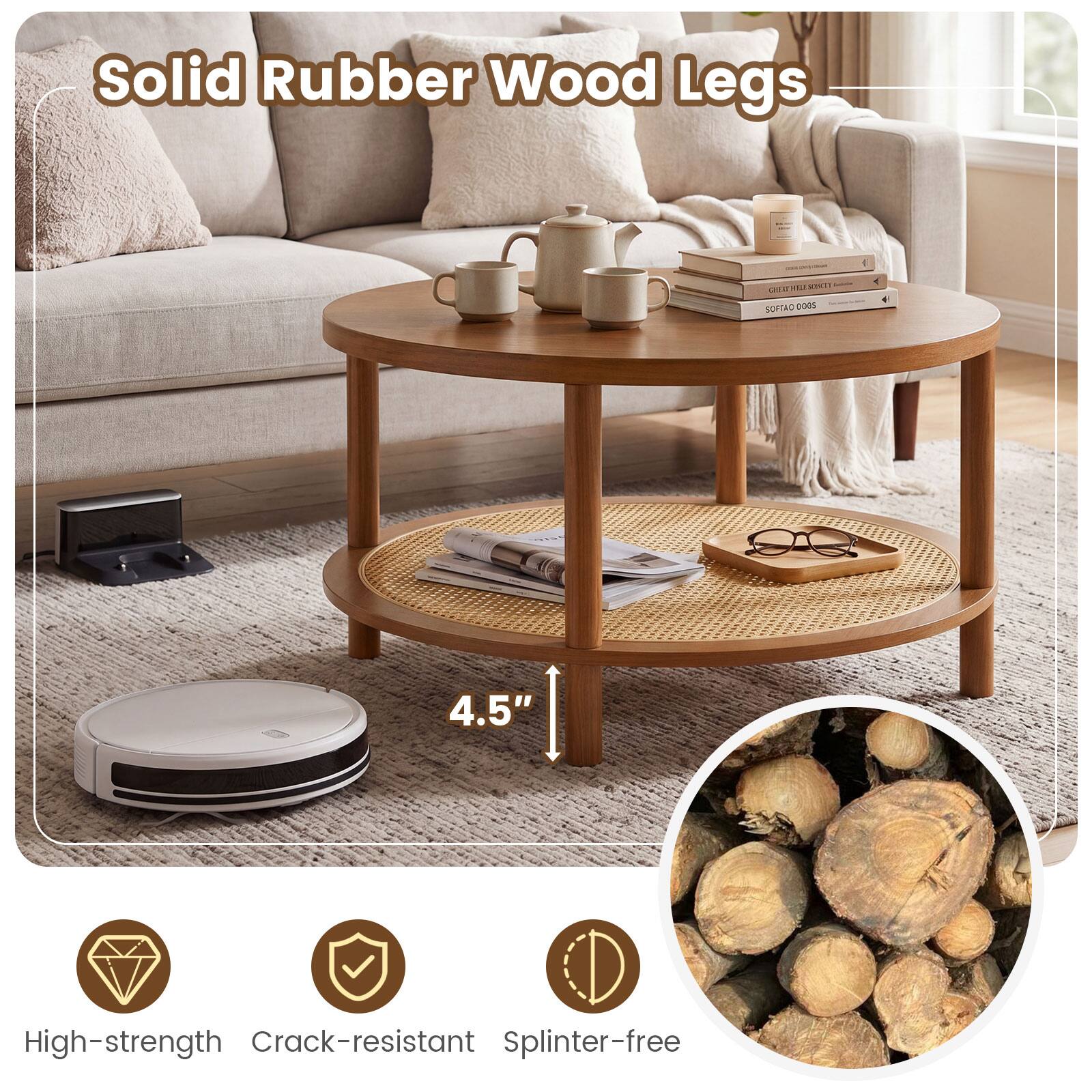 Solid Rubber Wood Legs

- 4.5" High-strength
- Crack-resistant
- Splinter-free