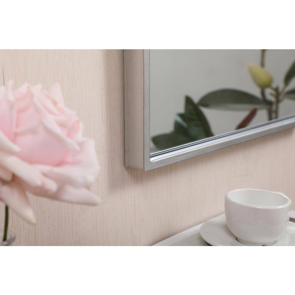 Alt View 2. Elegant Decor - Metal frame rectangle mirror 14x28 inch in silver - Silver.