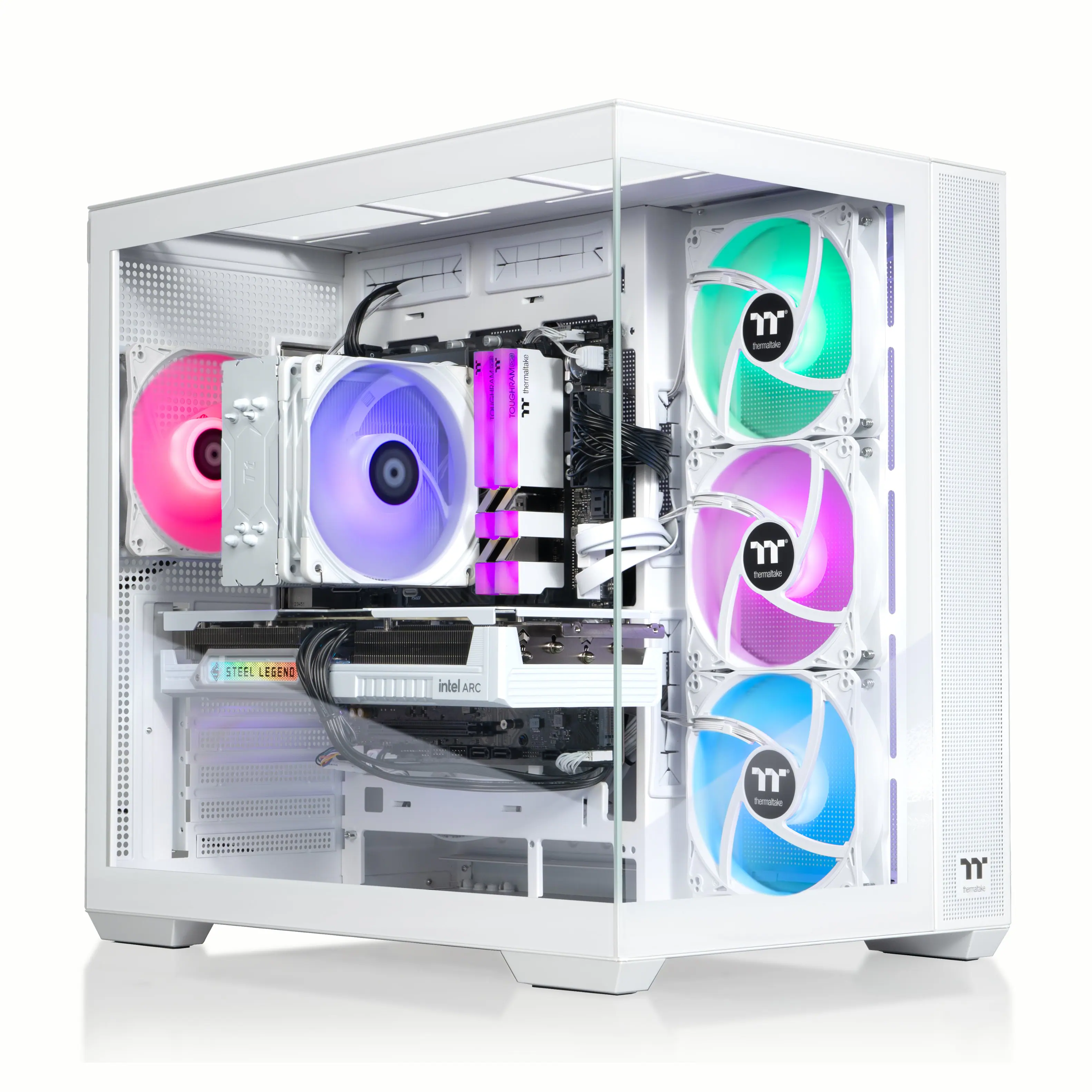 Thermaltake - LCGS View i1258S-380 Gaming Desktop Intel Core i5-12600KF - 16GB DDR4, Intel Arc B580, 1TB NVMe M.2 - White