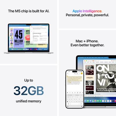 15 inch MacBook Air Apple M5 chip with 10 core CPU and 10 core GPU 15 inch MacBook Air Apple M5 chip with 10 core CPU and 10 core GPU