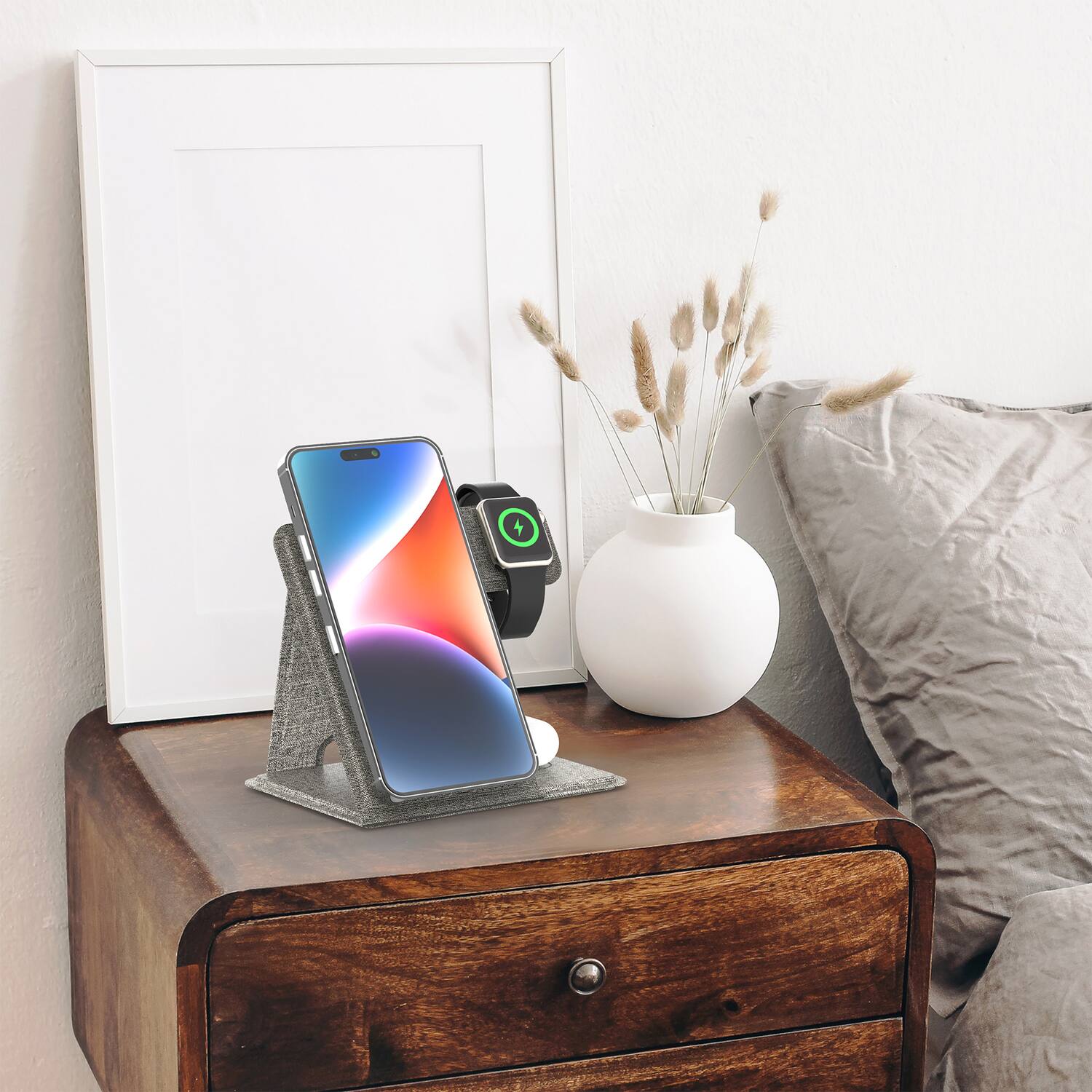 Angle. Digipower - 15W 3-in-1 Folding MagSafe Travel Charger for Apple Devices - Black.