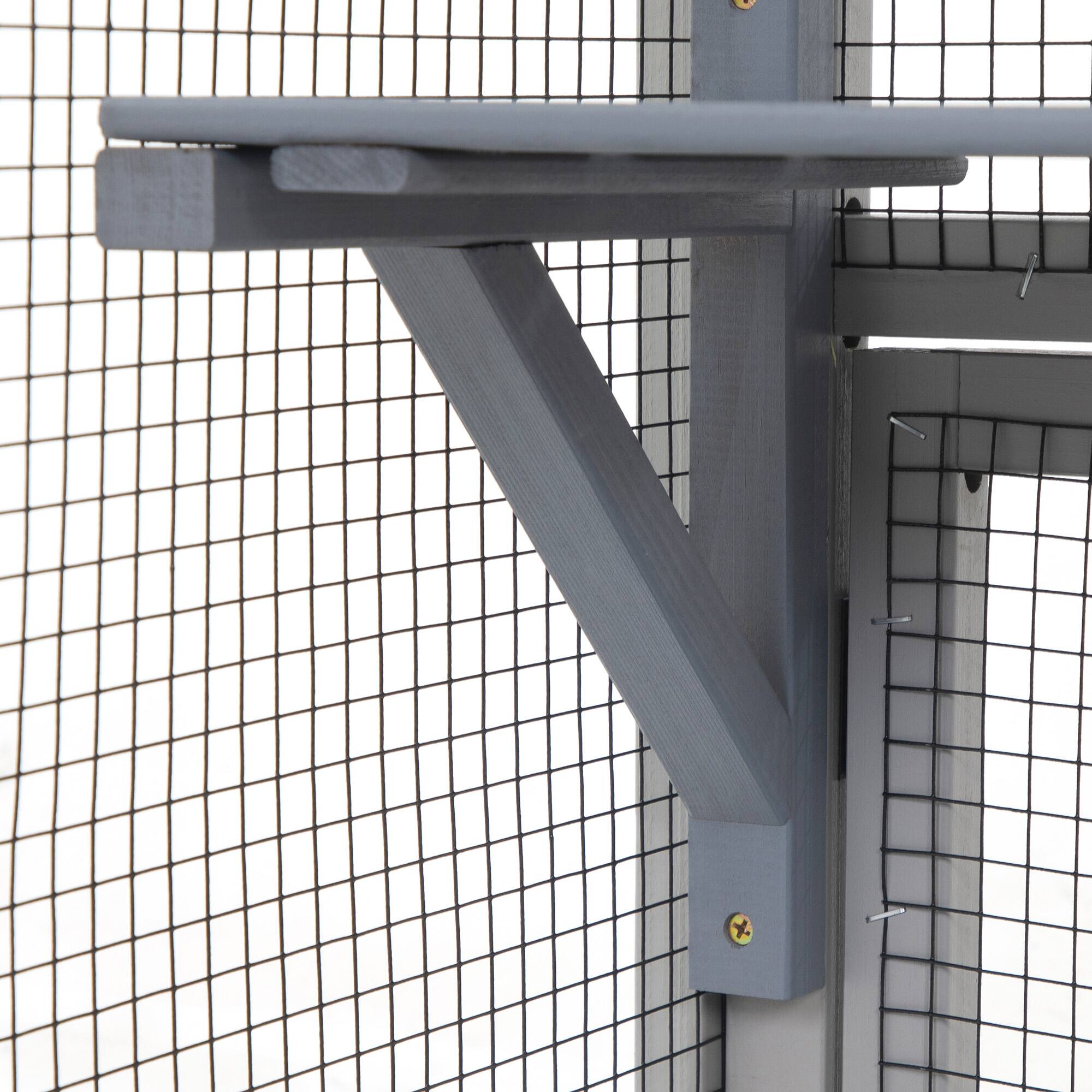 Back. Boyel Living - Dark Gray with Colorful Paint Cat House Catio Outdoor Enclosure with Platforms 66 cat condos on Wheels for Outdoor Pa - Gray.