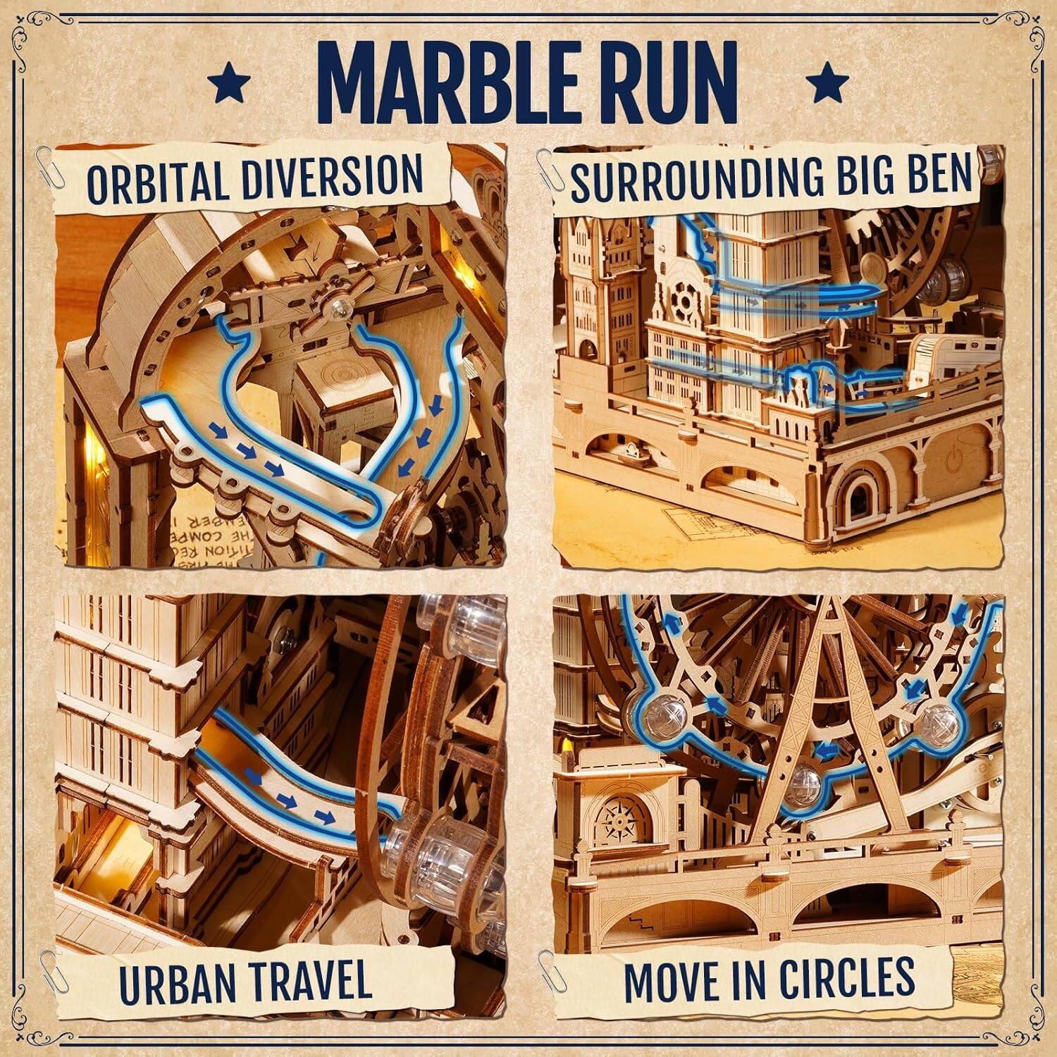 MARBLE RUN  
ORBITAL DIVERSION  
SURROUNDING BIG BEN  
URBAN TRAVEL  
MOVE IN CIRCLES