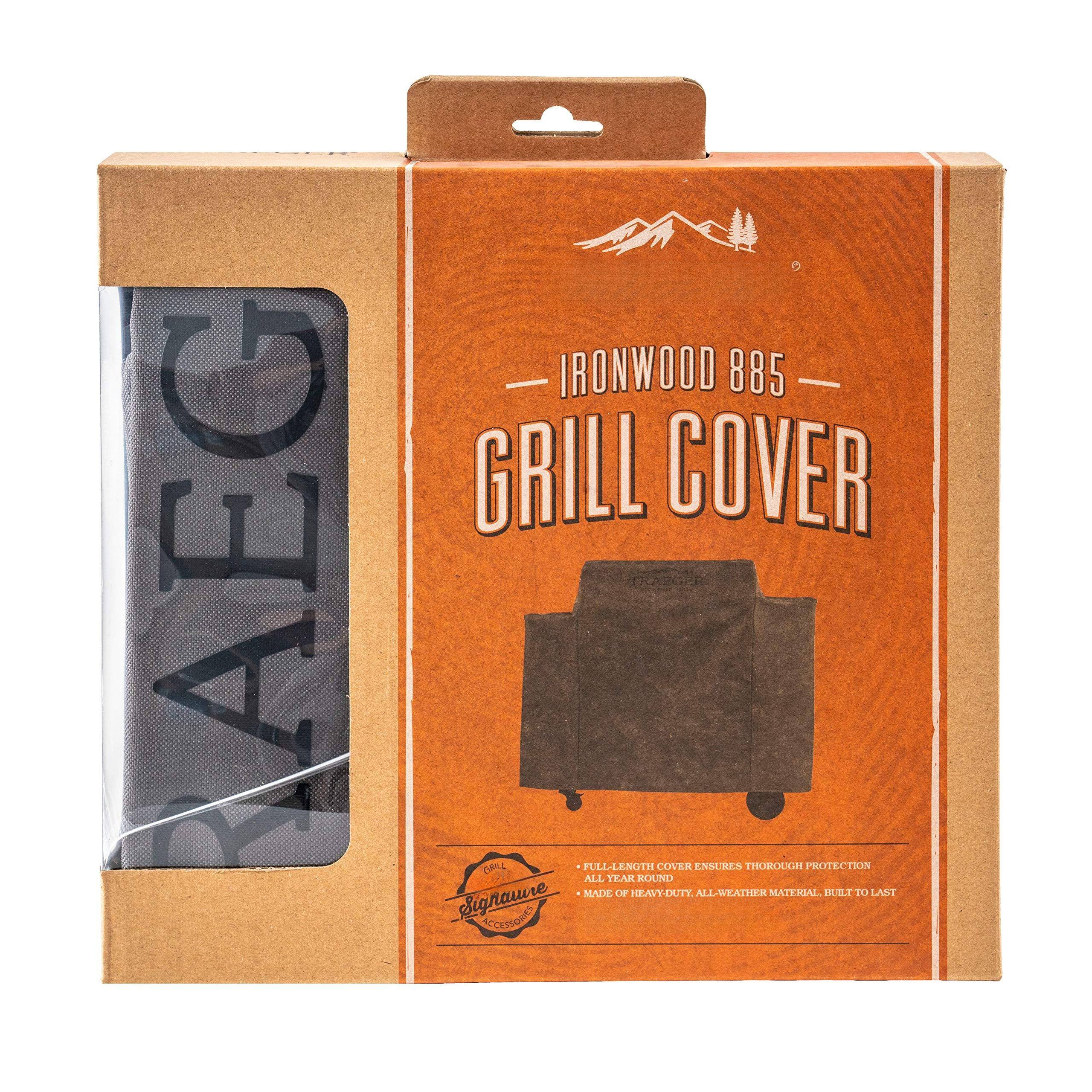 RAEG IRONWOOD 885 GRILL COVER  
TPG ORL PULL-LENGTH COVER  
ENSURES THOROUGH PROTECTION ALL YEAR ROUND  
MADE OF HEAVY-DUTY ALL-WEATHER MATERIAL BUILT TO LAST  
Signature ACCESSORIES