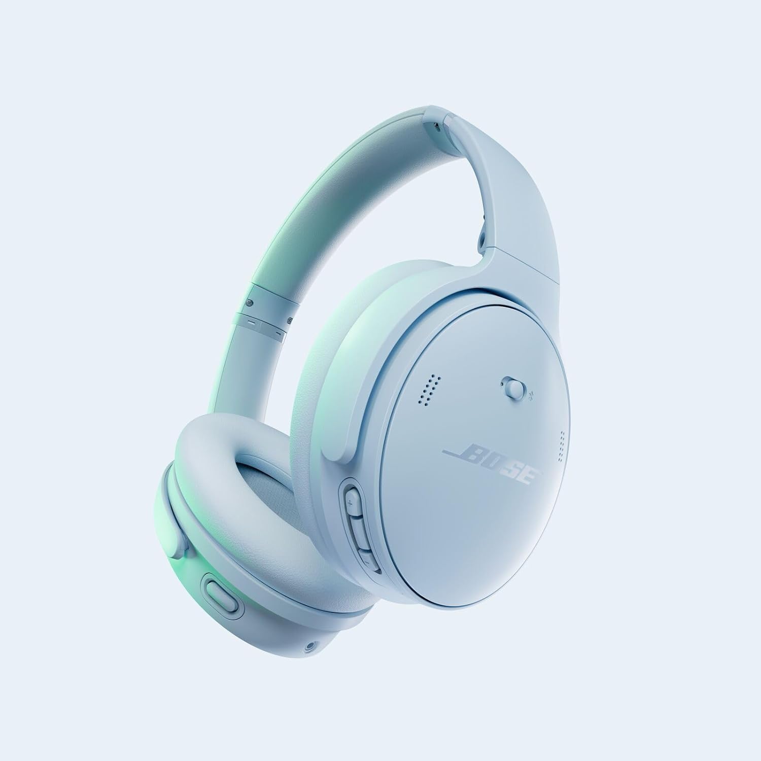 Back. Bose - Bose QuietComfort Headphones Bundle with Fast Charger - Wireless Bluetooth Over-Ear Noise Cancelling (Ice Blue) - Ice Blue.