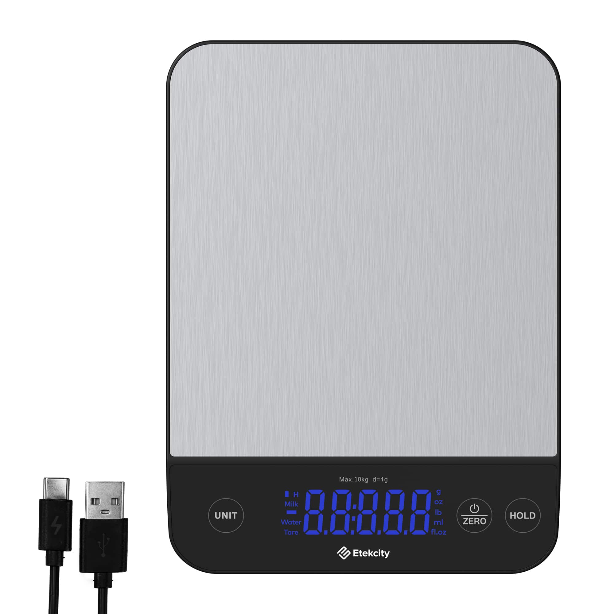 Angle. Etekcity - Luminary Kitchen Scale - silver.