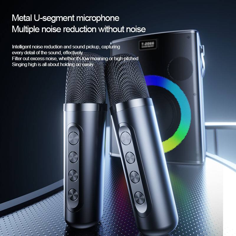 Metal U-segment microphone  
Multiple noise reduction without noise  

Intelligent noise reduction and sound pickup, capturing every detail of the sound, effectively filter out excess noise, whether it's low moaning or high pitched singing high is all about holding on easily