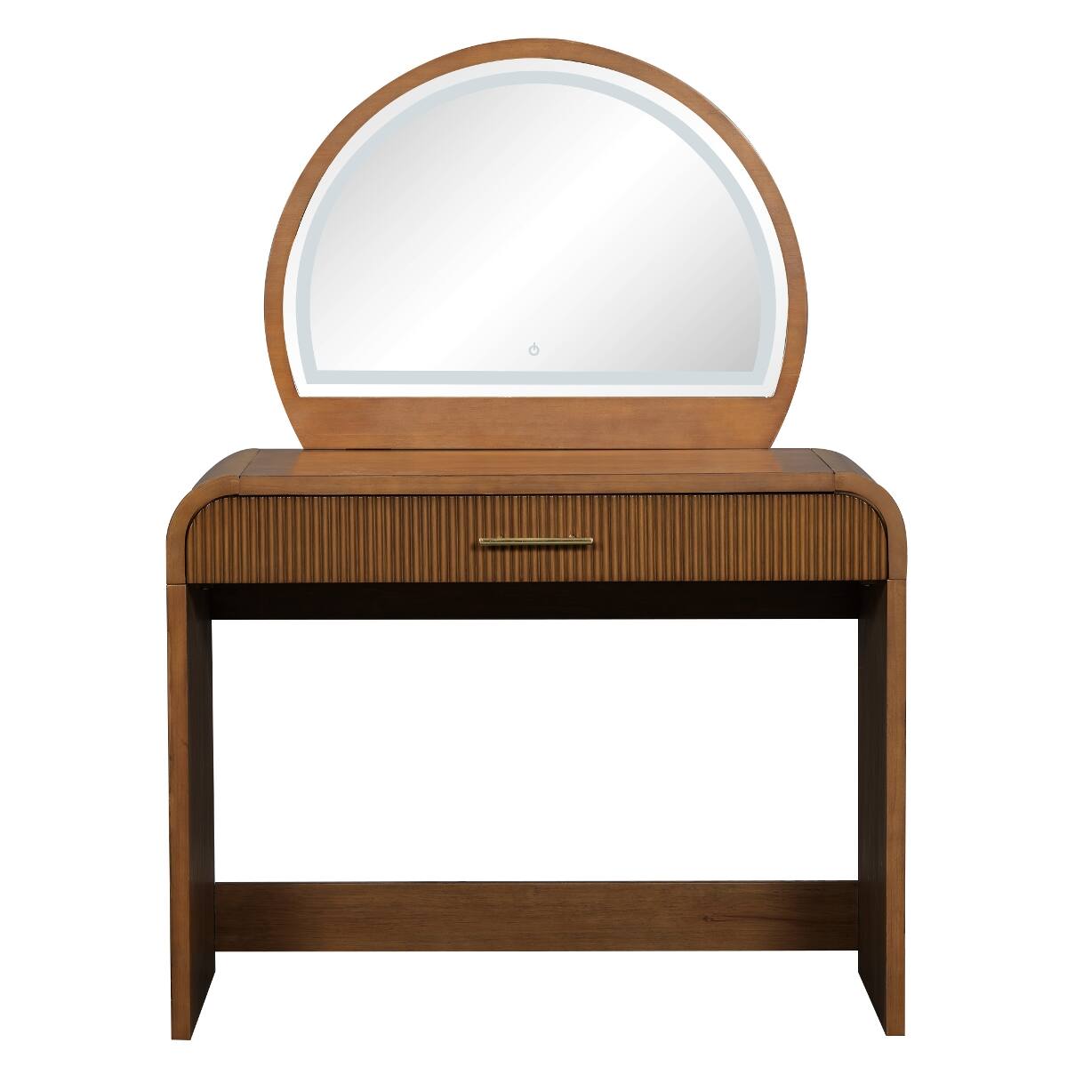 Alt View 6. Loheer - Loheer Makeup Vanity Table with Mirror, Espresso Finish and Touch Screen LED Lighting - Espresso.