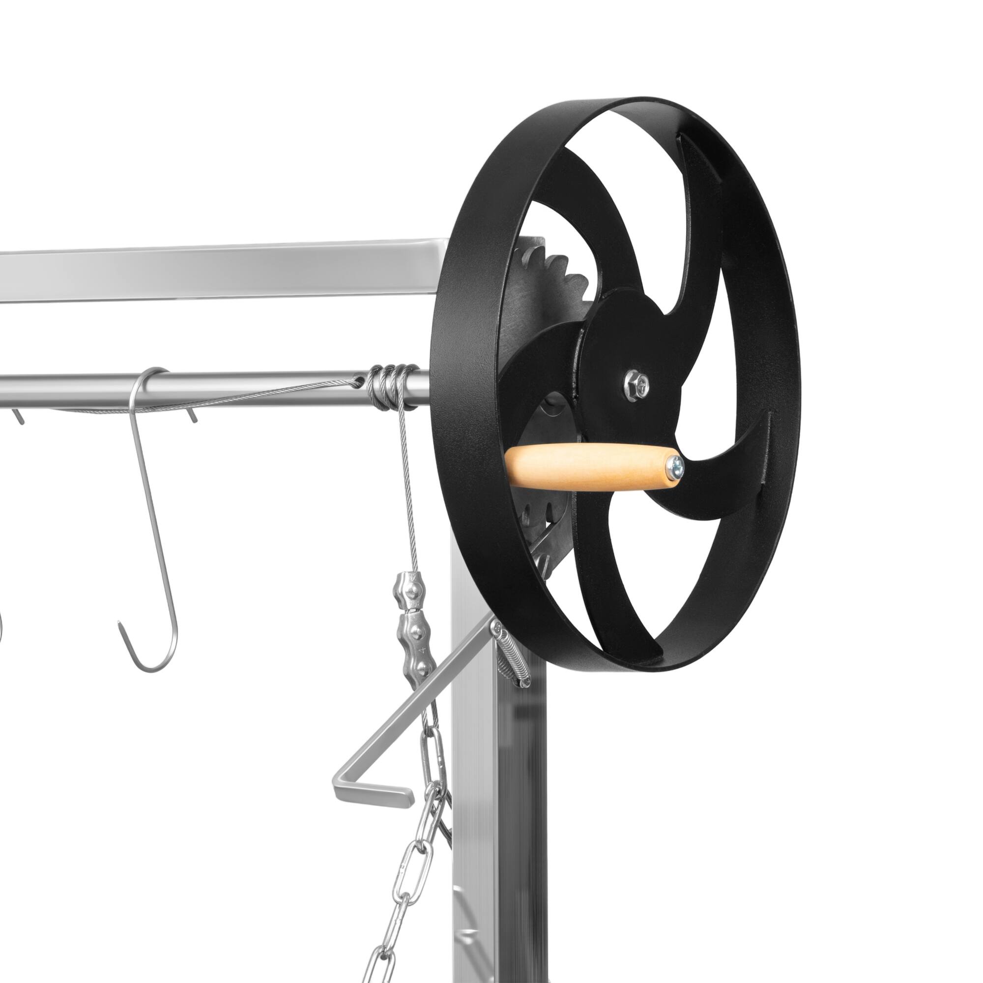 Alt View 9. Koolmore - 72 in. Argentine Santa Maria Charcoal and Wood Grill, Adjustable Outdoor BBQ, in Black (KM-OG-AW-72) - Black.