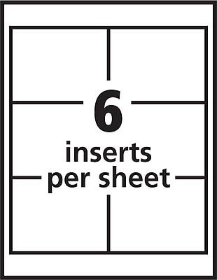 6 inserts per sheet