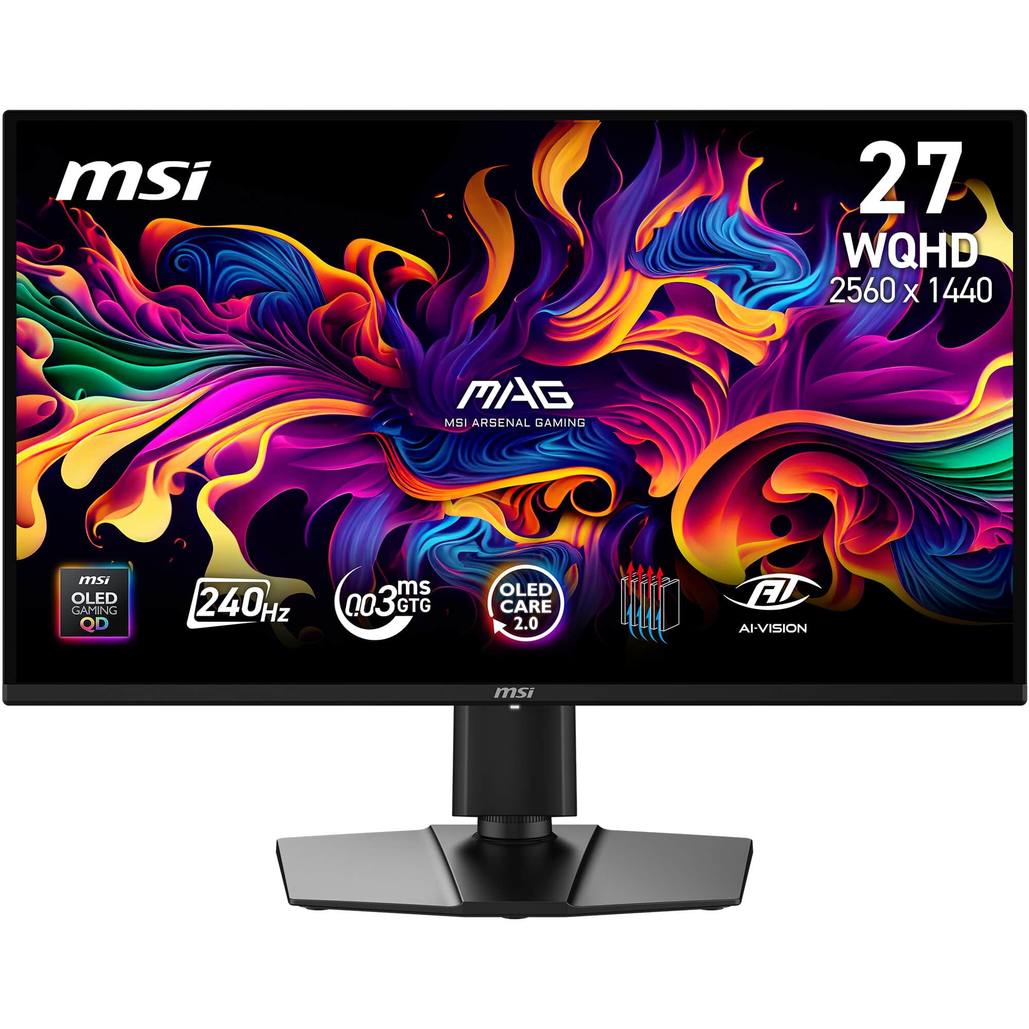 MSI - MAG 274QP QD-OLED X24 27" QHD 240Hz 0.03ms Gaming Monitor with G-SYNC FreeSync Premium Pro HDR Ready (HDMI, DP) - Metallic Black