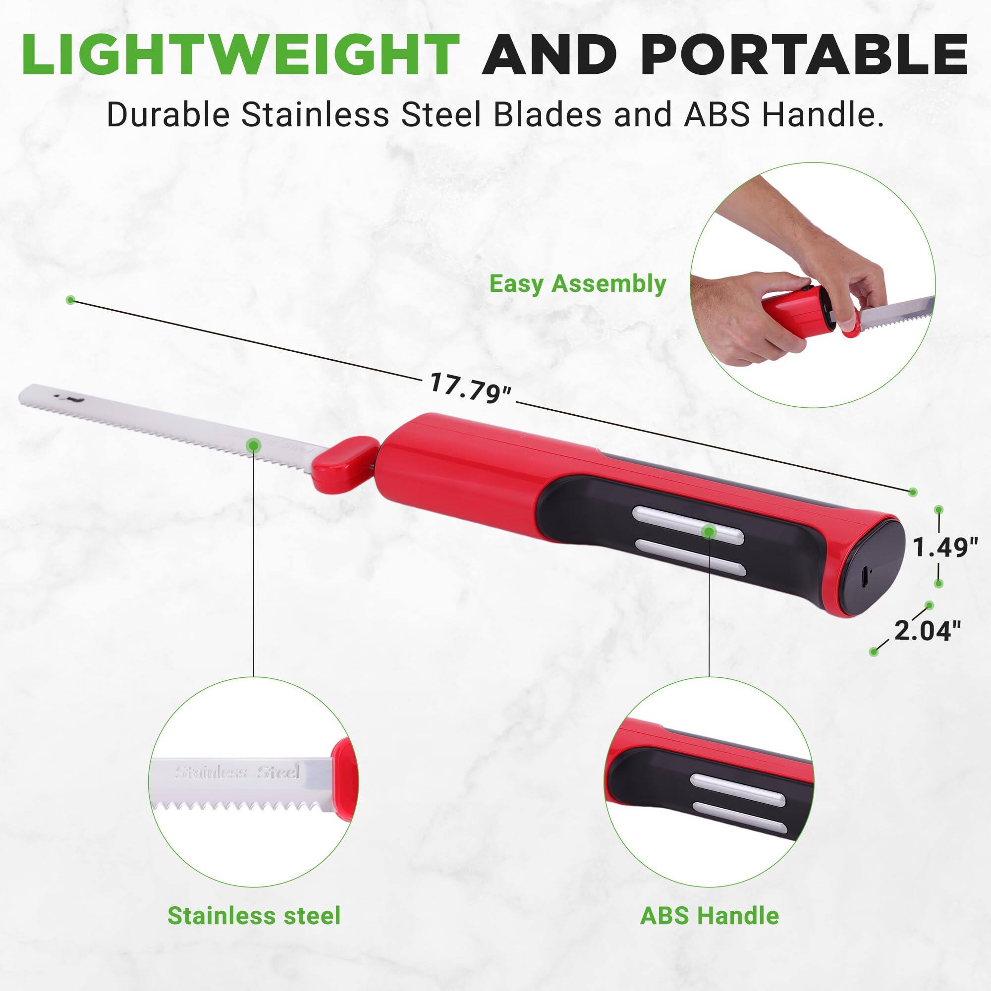 LIGHTWEIGHT AND PORTABLE  
Durable Stainless Steel Blades and ABS Handle.  
Easy Assembly  
17.79"  
1.49"  
2.04"  
Stainless Steel  
ABS Handle