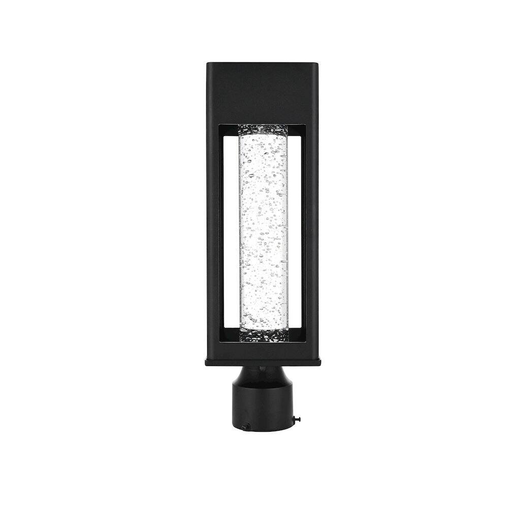 Left. Elegant Lighting - Amaris 18 inch LED Outdoor Post light in Black - Black And Clear.