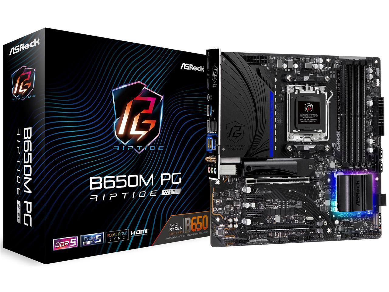 ASRock - B650M PG Riptide WiFi Micro ATX Motherboard