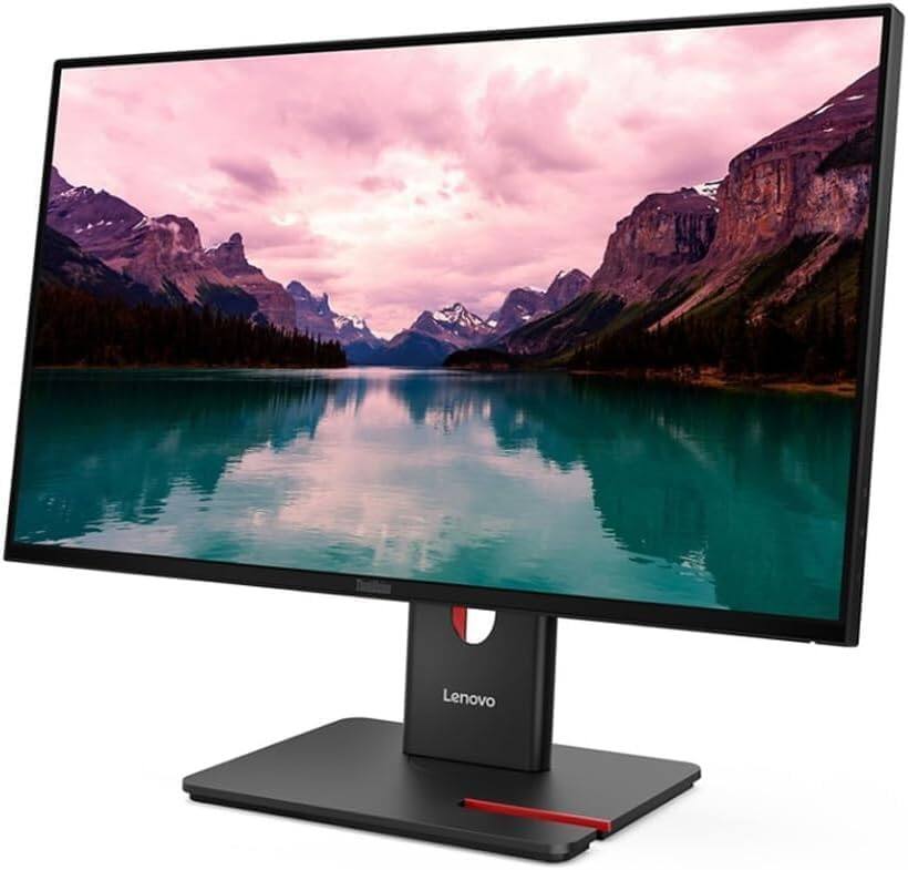 Left. Lenovo - Lenovo ThinkVision T24-40 24" FHD IPS Monitor, Anti-Glare, Flicker-Free, VESA Mount w/DKZ Hub, Black (64A4MARXUS)- 2Pack - Black.
