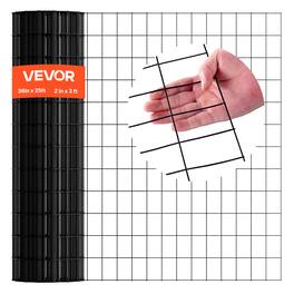 VEVOR - Hardware Cloth 36 in x 25ft, 2x3in Mesh 16 Gauge Galvanized Wire Mesh Roll, Weather-Resistant Vinyl Coated Wire Fencing - Black