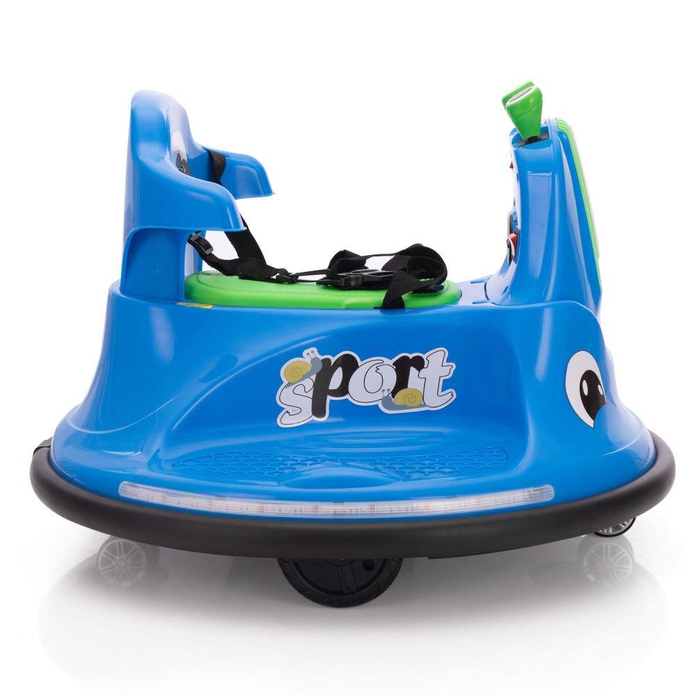 Alt View 1. BreeBe - 12V Snail Kids Electric Bumper Car w/ Remote, LED Lights, Music, 360° Spin, Ride On Toy for Ages 3-8 - Blue.