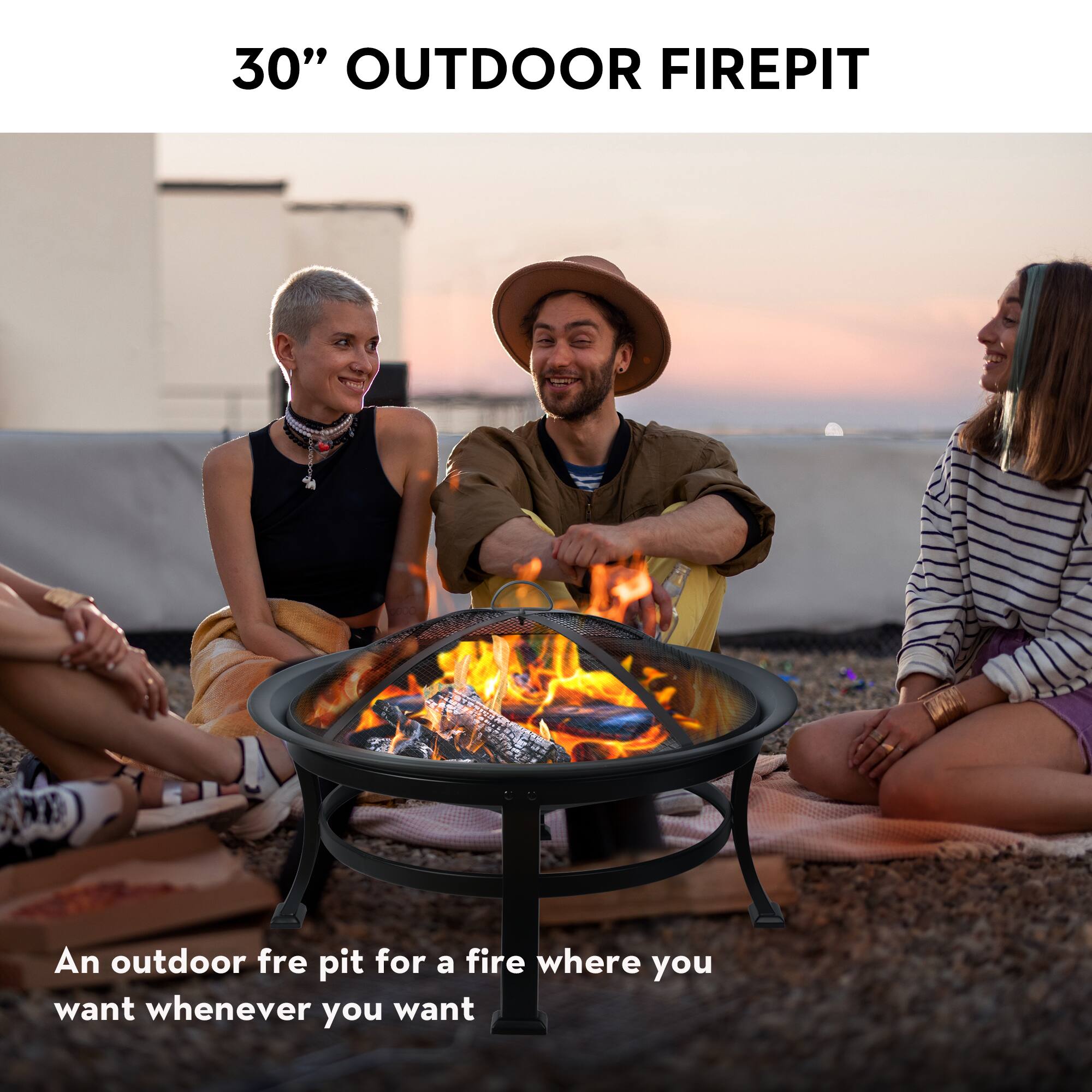 "30" OUTDOOR FIREPIT: An outdoor fire pit for a fire where you want, whenever you want.