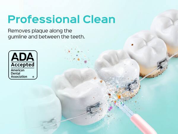 Professional Clean  
Removes plaque along the gumline and between the teeth.  
ADA Accepted  
American Dental Association