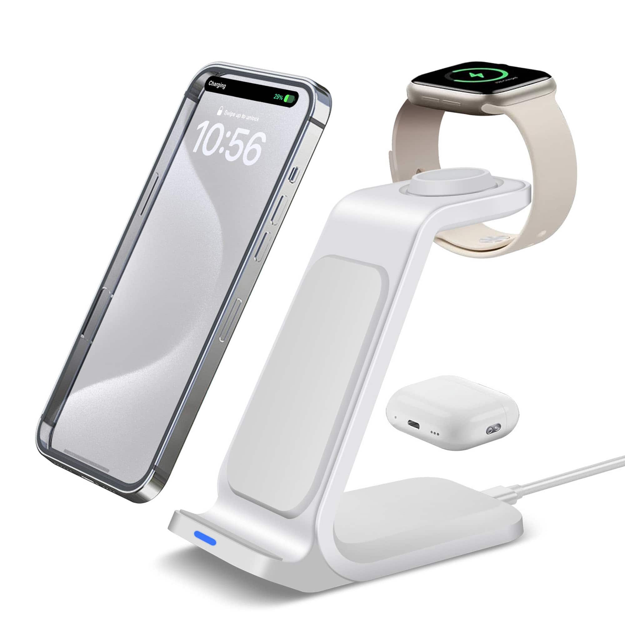 YONWAY - 3 in 1 Wireless Charger Station for iPhone, 15W Wireless Fast Charging for iWatch 11 10 9 8 Airpods Pro 2 3 Charge Dock