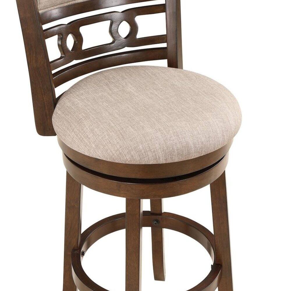 Angle. FurniFact - Brown Solid Wood 29" Swivel Bar Stool - Cherry.