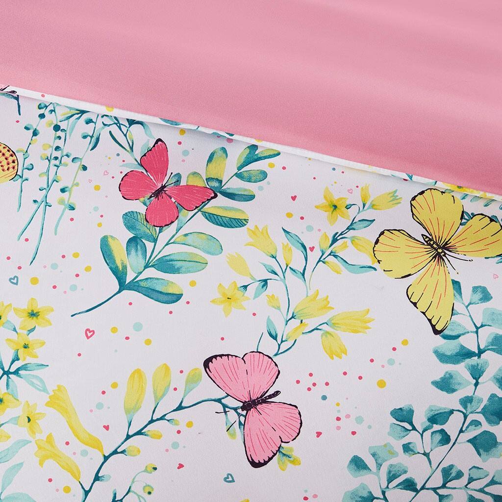 Alt View 3. Gracie Mills - Gracie Mills Ysolde Butterfly Dreams 4-Piece Comforter Set for Kids - Pink.