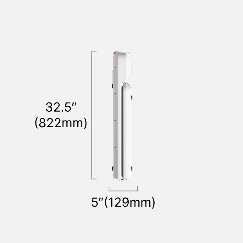 32.5" (822mm)  
5" (129mm)
