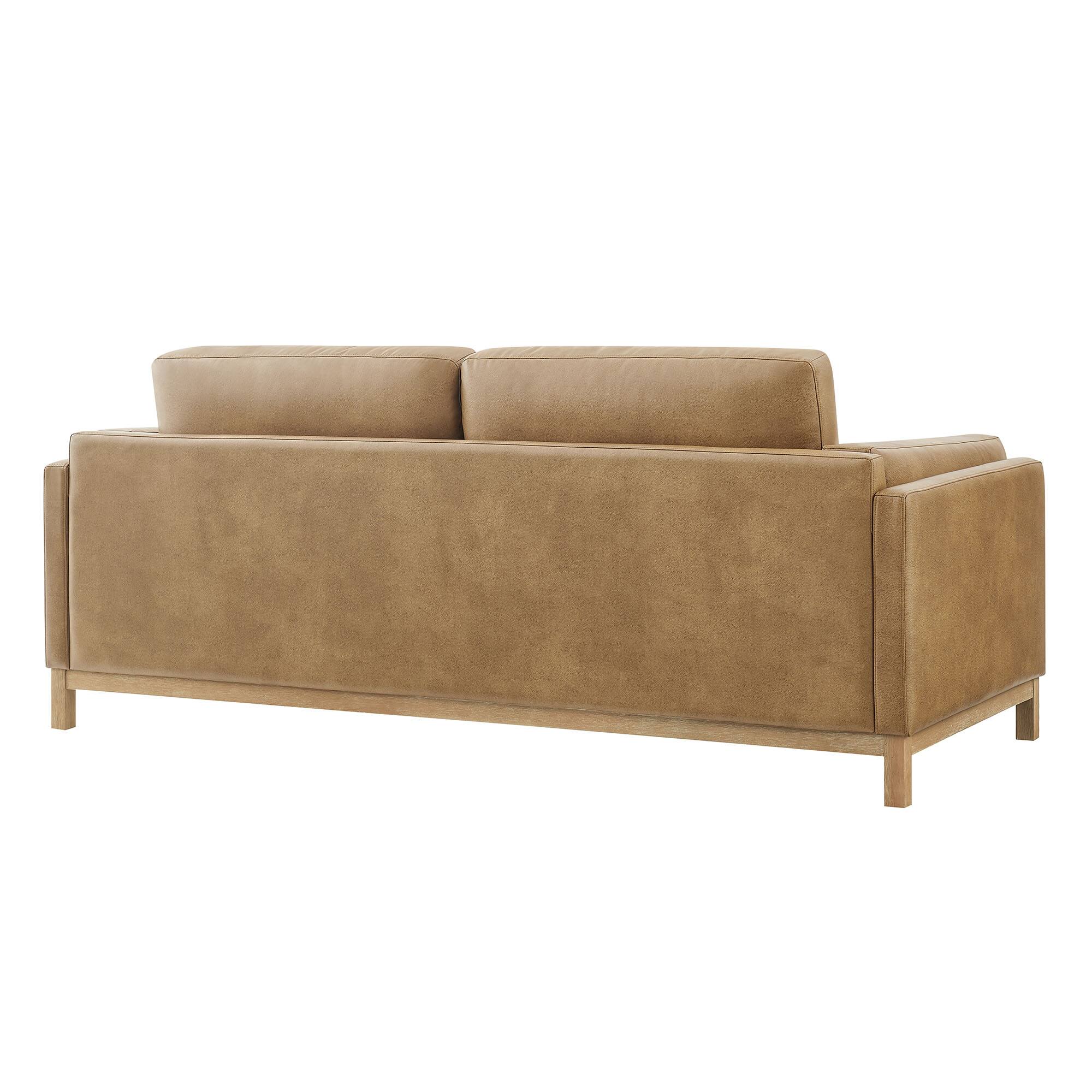Alt View 4. Modway - Roscoe 81 inch Vegan Leather Sofa by Modway - Toast.