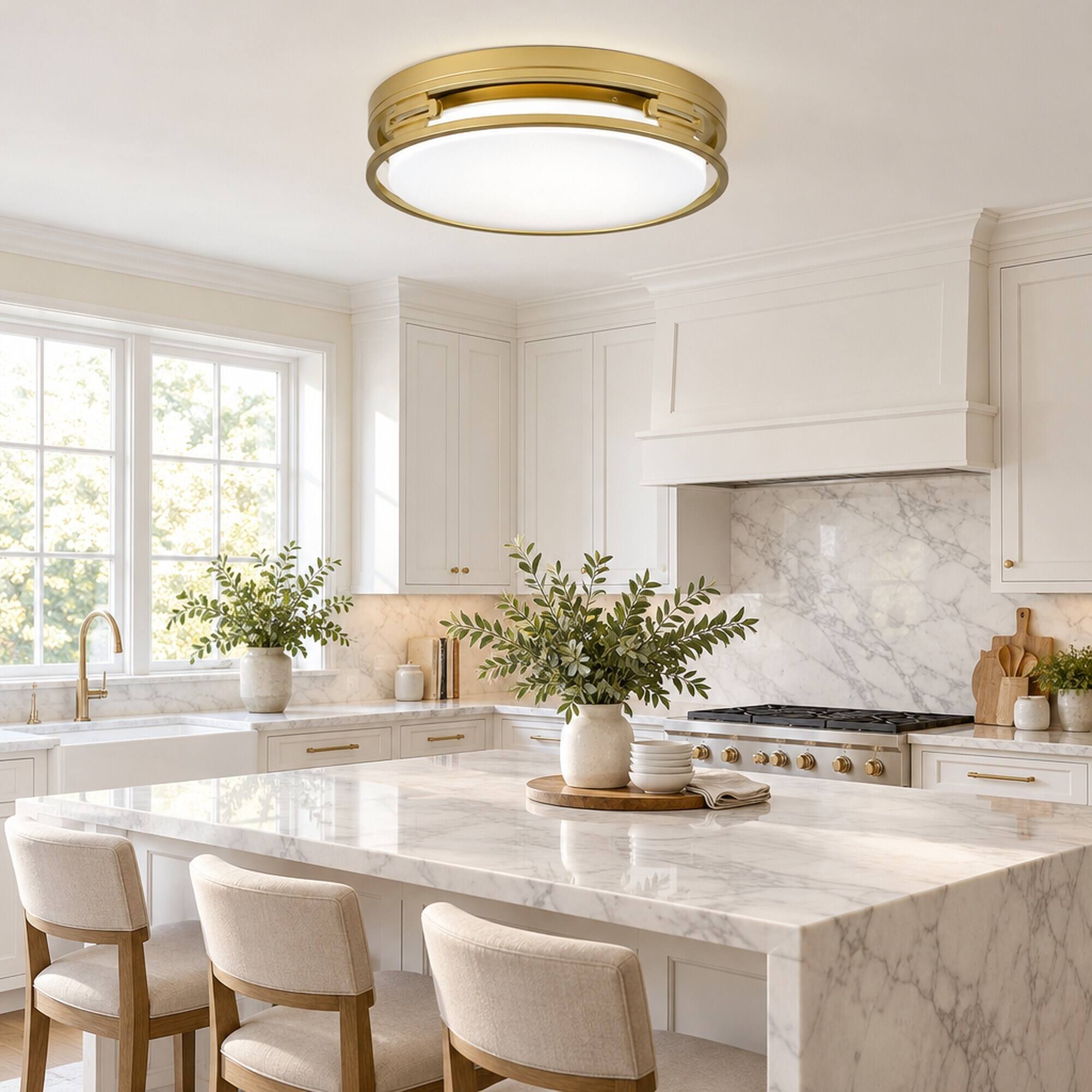 RYHNUYNE 12 Flush Mount Ceiling Light, Double Ring LED, 3 Color ...