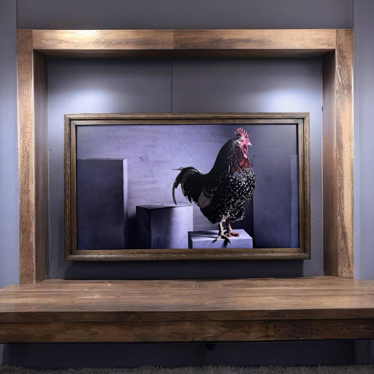 Alt View 9. LAREDO FRAME FACTORY - 50 inch Handmade Tv frame for Samsung The Frame tv and Frame Pro Model - RUSTIC DARK WOOD.