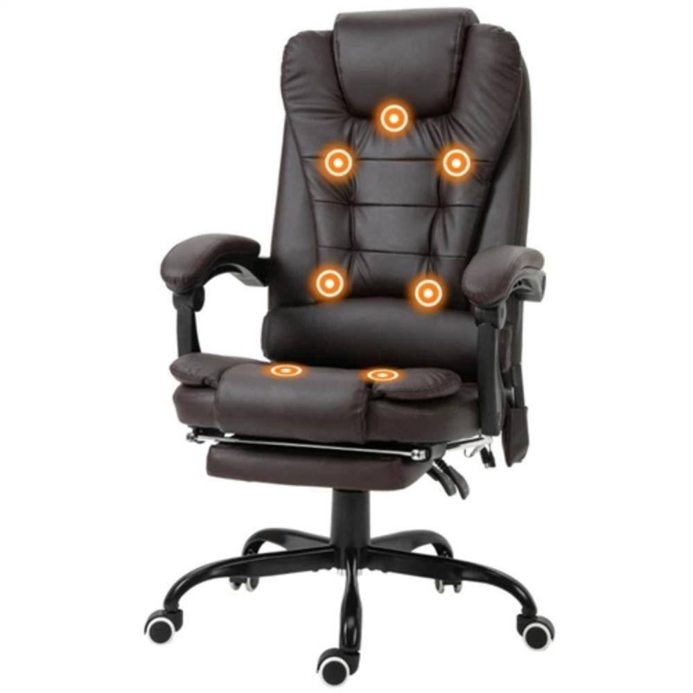 Angle. Hivvago - Espresso 7 Mode Vibrating High Back Executive Massage Adjustable Office Chair - Espresso.
