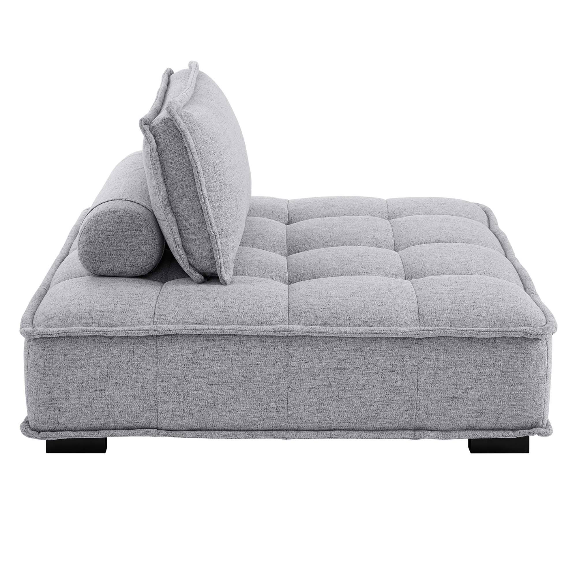 Alt View 1. Modway - Saunter Tufted Fabric Armless Chair by Modway - Light Gray.